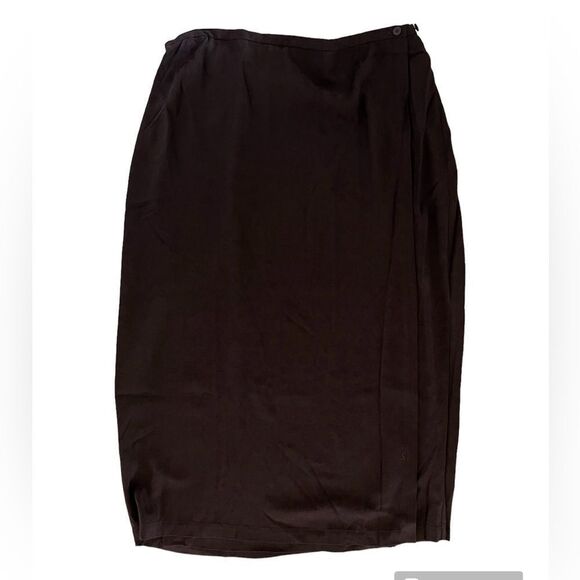 Eileen Fisher | Adjustable Waist Wrap Skirt Brown with Floral Print 3x - Picture 2 of 12